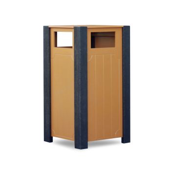 Cedar Recycled Plastic Ridgeview Receptacle Front View