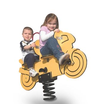 Yellow Motorcycle Two Seat Spring Rider