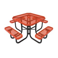 Expanded Metal Portable Frame Octagon Table - 4 Seats