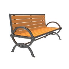 Gateway Recycled Plastic Slatted Bench with Back