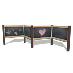 Zig Zag Arrangement - Quadra Outdoor Magnetic Chalkboard - Inground Mount