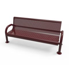 Honeycomb Steel Pipe Frame Bench With Back - Surface Mount