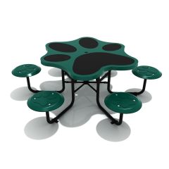 Six-Seat Paw Print Table - Green