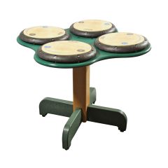 QuaDDDD Play Drum Table in Green and Cedar