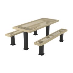 Regal Rectangular Pedestal Frame Picnic Table with Detatched Seating - 6 feet