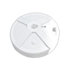 White 16-inch Diameter Umbrella Stand Filled with Concrete