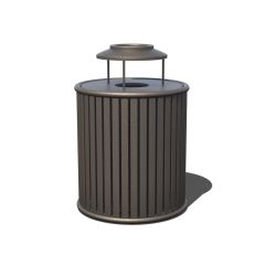 Zion Trash Receptacle with Liner and Ash Bonnet Flat Top Lid