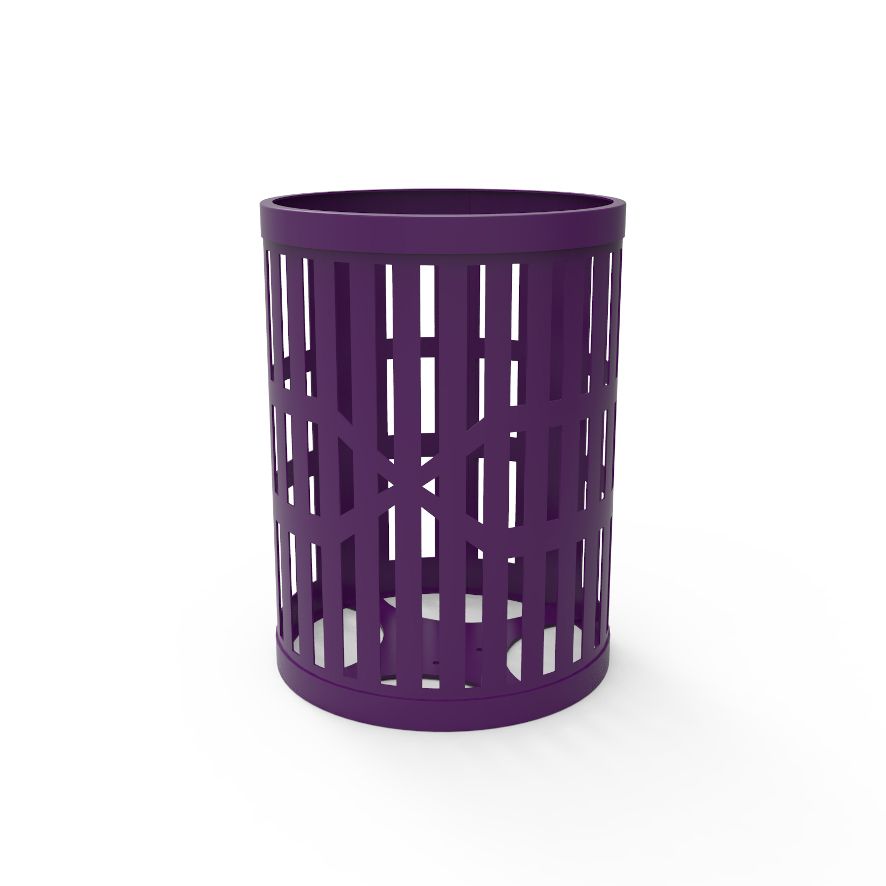 32 Gallon Ribbed Steel Trash Receptacle