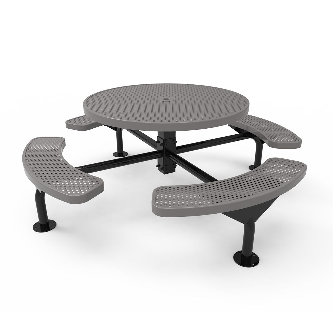 Honeycomb Steel Deluxe Frame Round Table - 4 Seats - Surface Mount