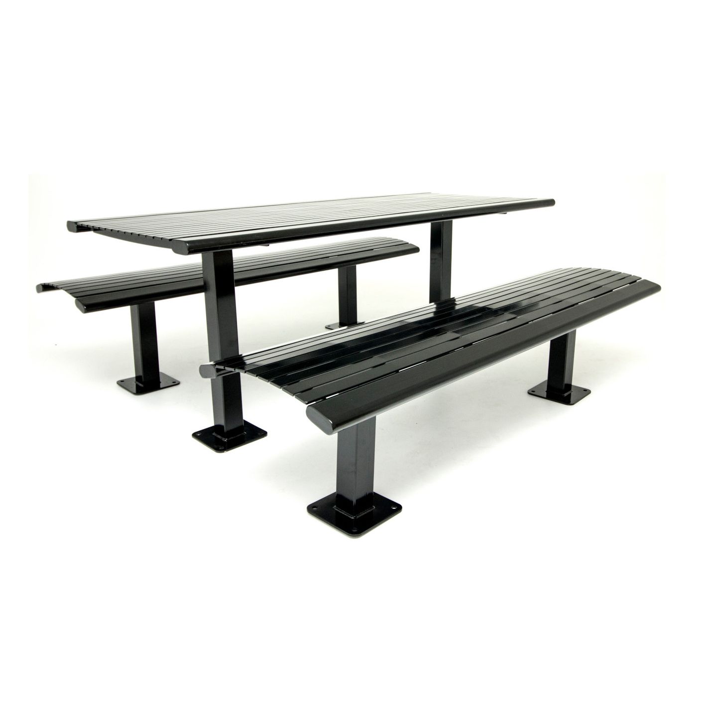 Arches Steel Slatted Pedestal Table