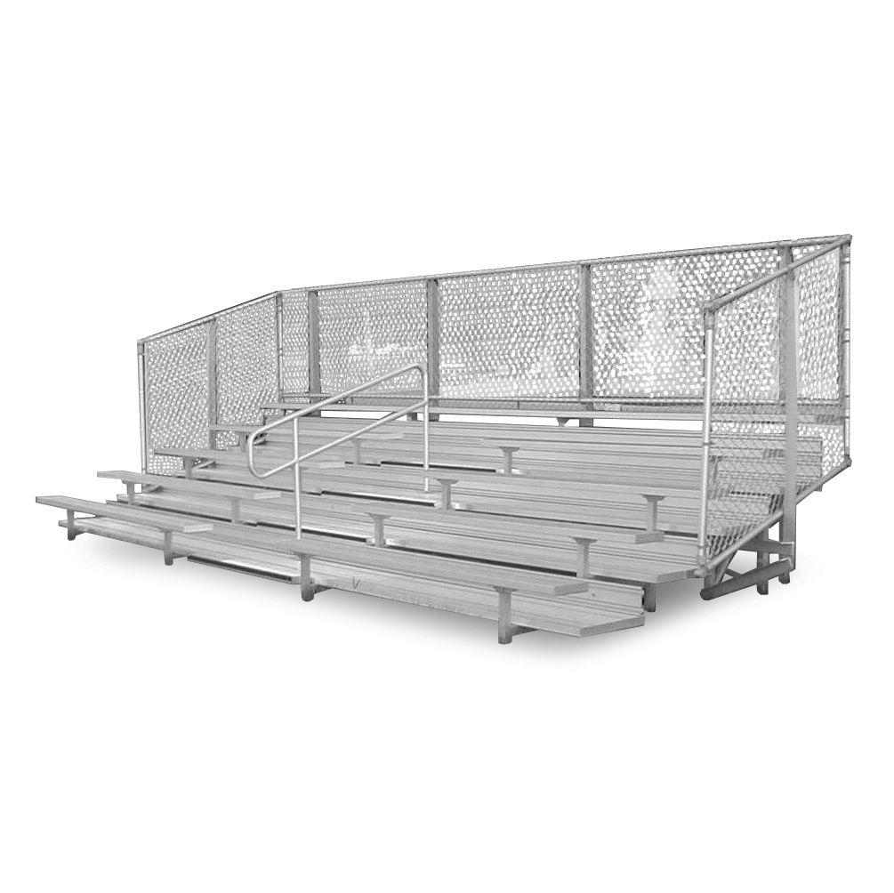 Aluminum Frame Bleachers with Chain-Link Guardrails
