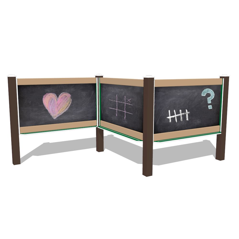 Zig Zag Configuration - Outdoor Magnetic Chalkboard Triple - Inground Mount