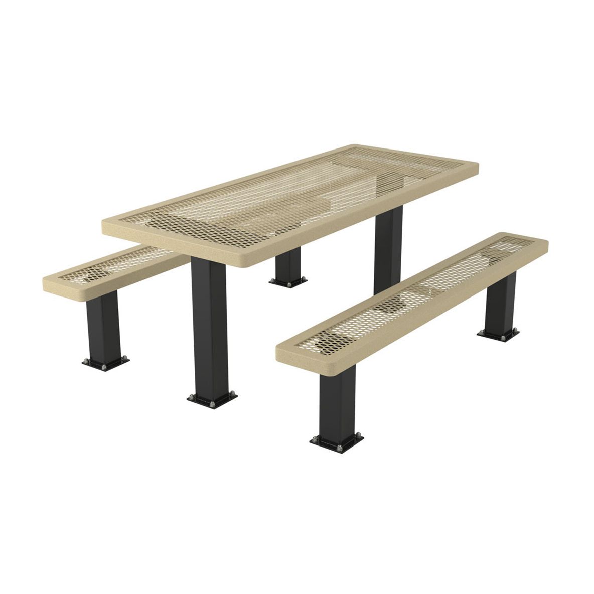 Regal Rectangular Pedestal Frame Picnic Table with Detatched Seating - 6 feet
